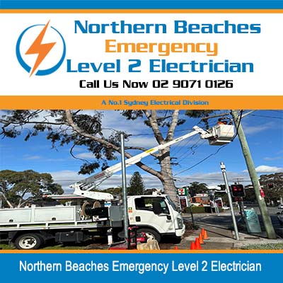 Electrical workers repairing power lines in Northern Beaches