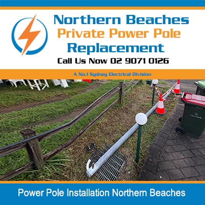 Power pole installation work in Northern Beaches