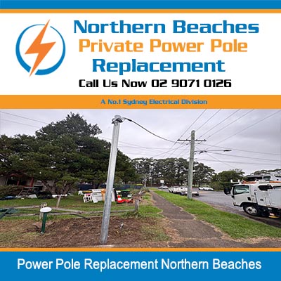 newly installed power poles in Northern Beaches
